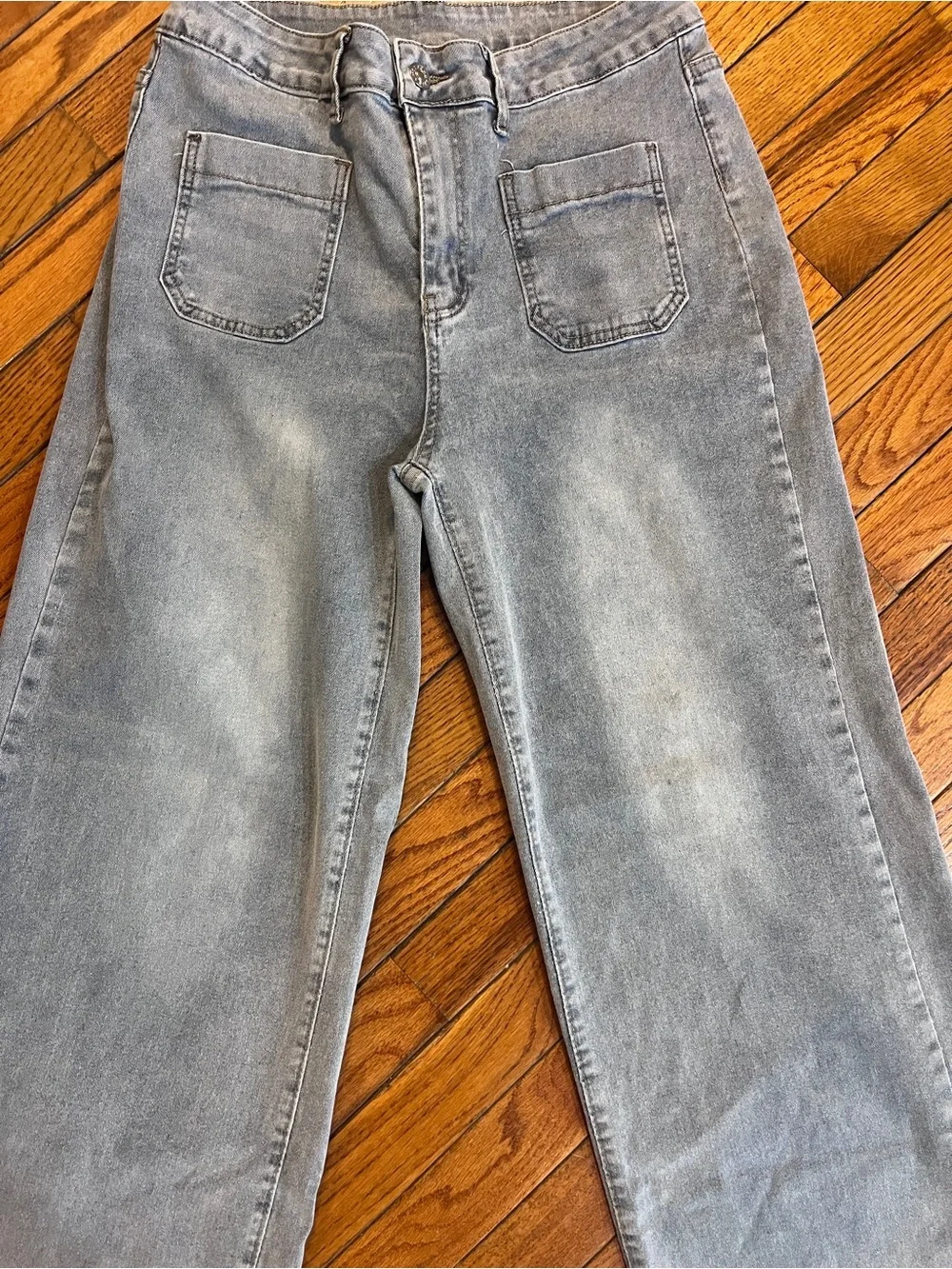 High Rise Wide Leg Stovepipe Women's Jeans XL 12 14 - Picture 4 of 13
